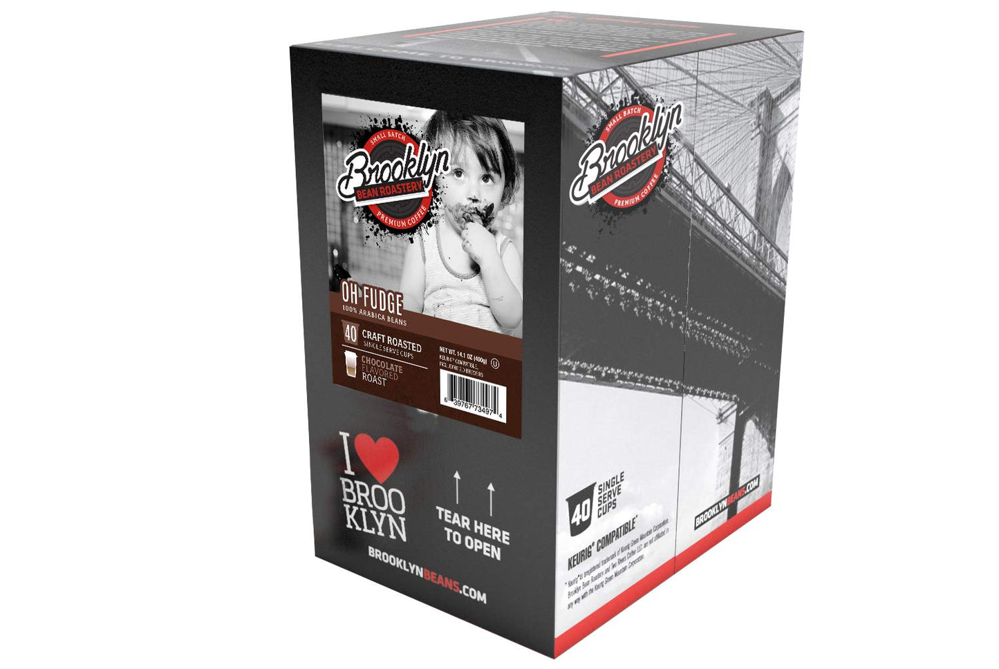 Brooklyn Beans Oh Fudge Gourmet Coffee Pods, Compatible with Keurig 2.0, 40 Count