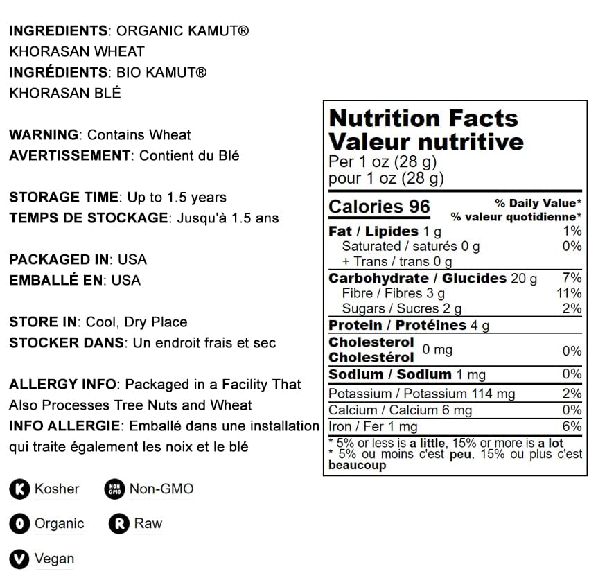 Food To Live Organic Rolled Kamut Khorasan Wheat Flakes, 1.5 Pounds – Non-Gmo, Made From Whole Wheat Berries, Kosher, Bulk, Great For Cereal, Granola, Muffins And Milling Into Flour For Baking