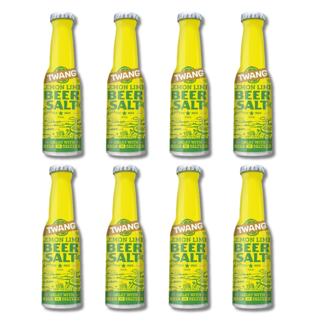 Twang Malt-Inspired Salts | Pocket Size Bottles | Gift Pack Of 1-1.4 Oz Bottles (Pack Of 8, Lemon-Lime)