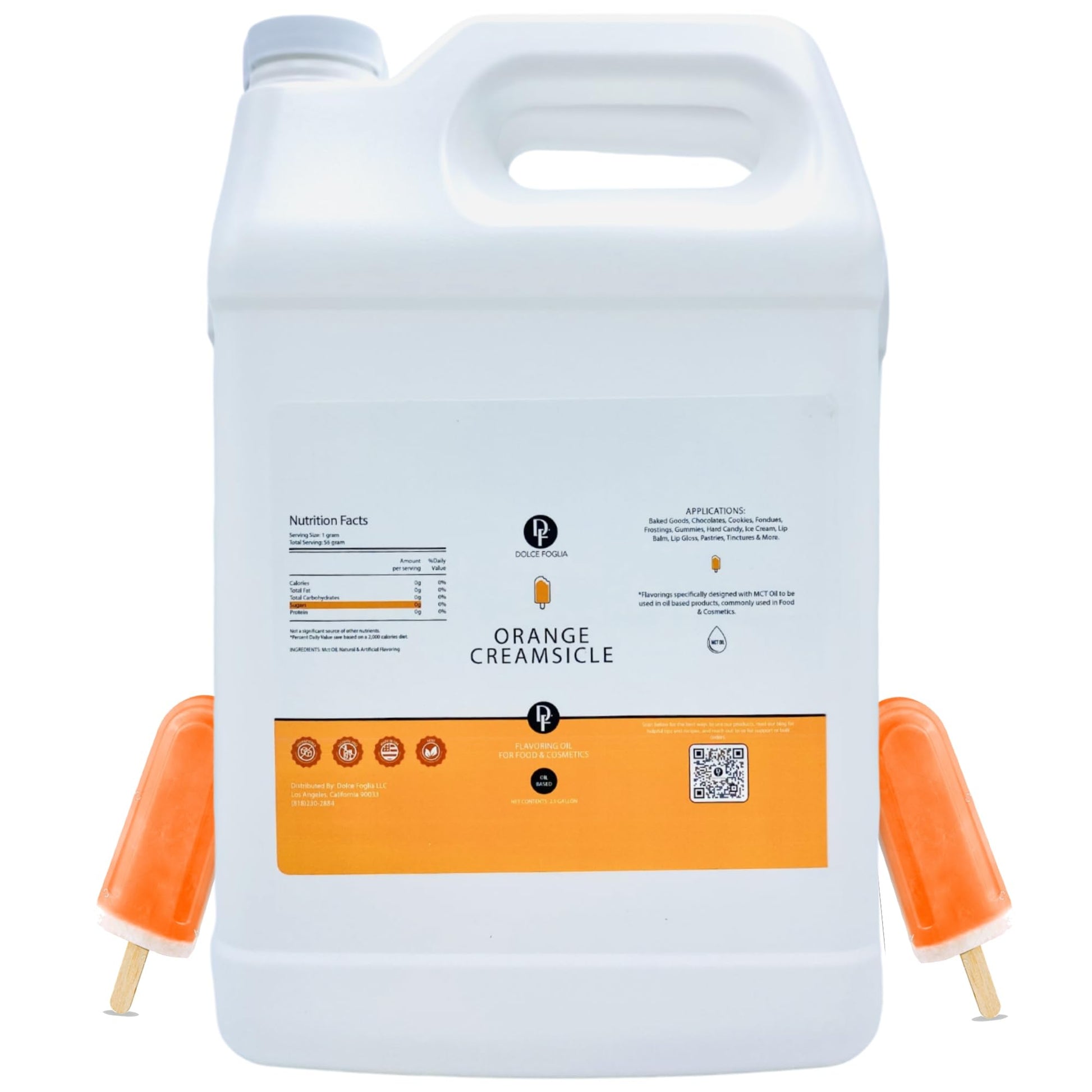 Dolce Flav Orange Creamsicle Extract - Oil-Soluble Flavoring - 1 Gallon - Ideal for Candy, Baking, Lip Balm, and Ice Cream