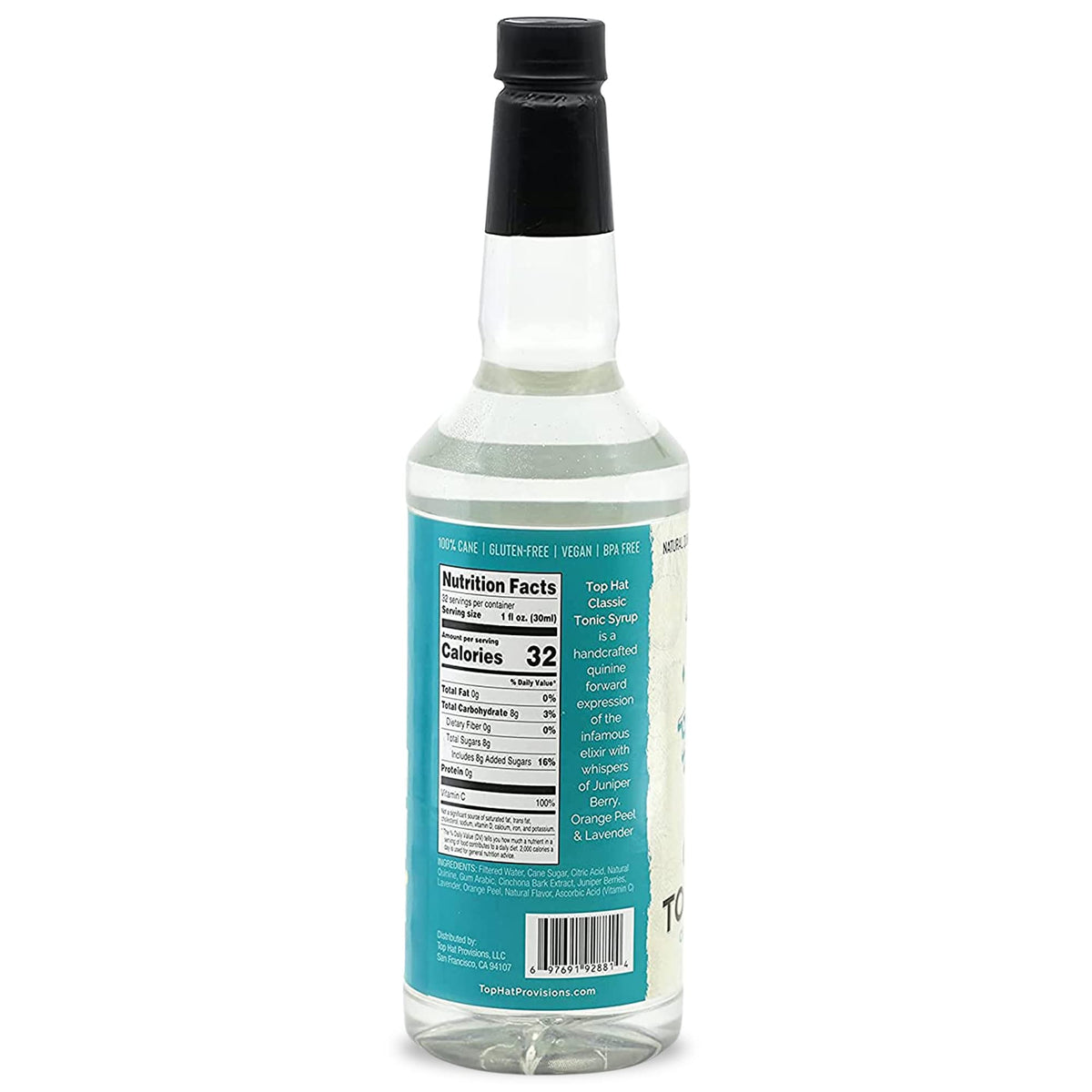 Top Hat Provisions Classic Tonic Syrup - 32oz Bottle - Natural Quinine Concentrate - Make Tonic Water at Home