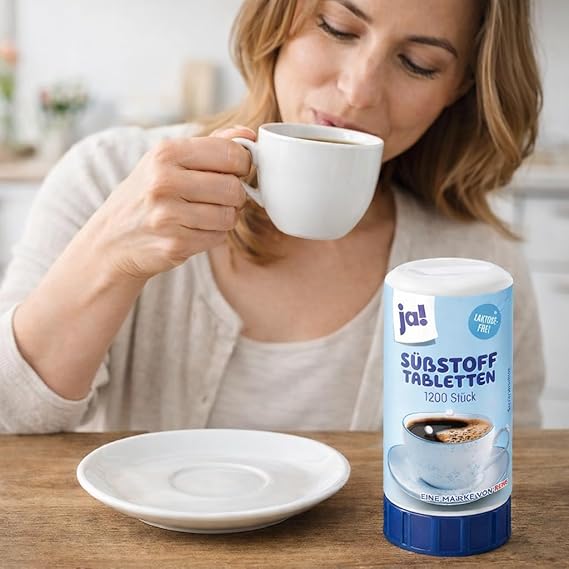 Ja! Sweetener Tablets, Gluten, Lactose and Colour-Free, Vegan 1.200 St., 72 g /2,54 Oz.(Pack of 1)