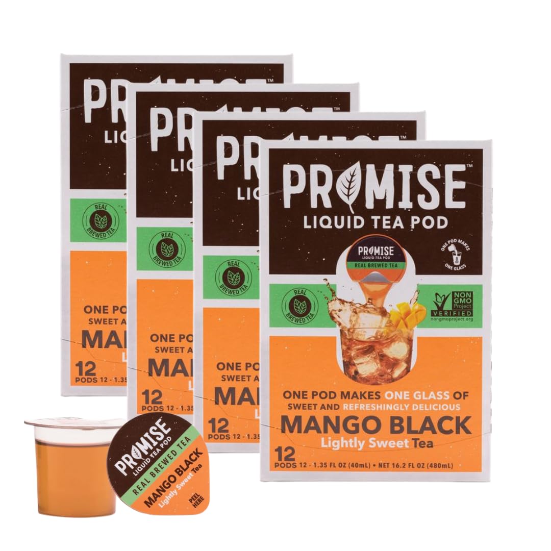 Java House Cold-Brewed Tea Concentrate Pods - Mango Black Lightly Sweet Tea - Pack of 48