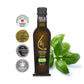 Pellas Nature, Organic Basil Infused Greek Extra Virgin Olive Oil, Finishing Olive Oil, Gold Award Winner, Kosher, 8.5 Oz. (250