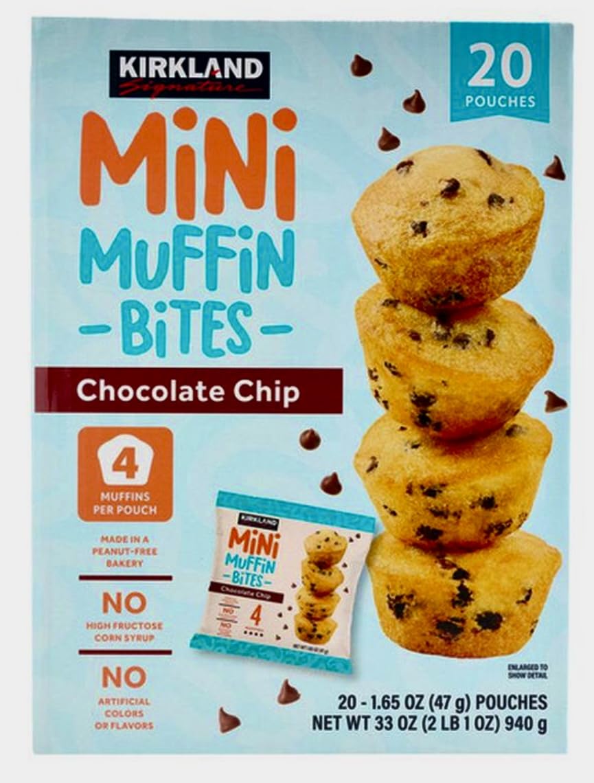 Kirkland Signature Mini Chocolate Chip Muffins, 1.65 Oz, 20 Count