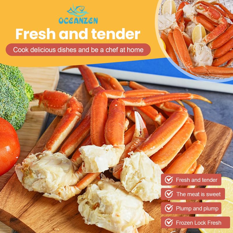 Oceanzen: Premium Alaskan Largest Size Snow Crab Legs(Approximately 10-12 Oz Per Cluster) (8Lbs) - Overnight Shipping Monday To