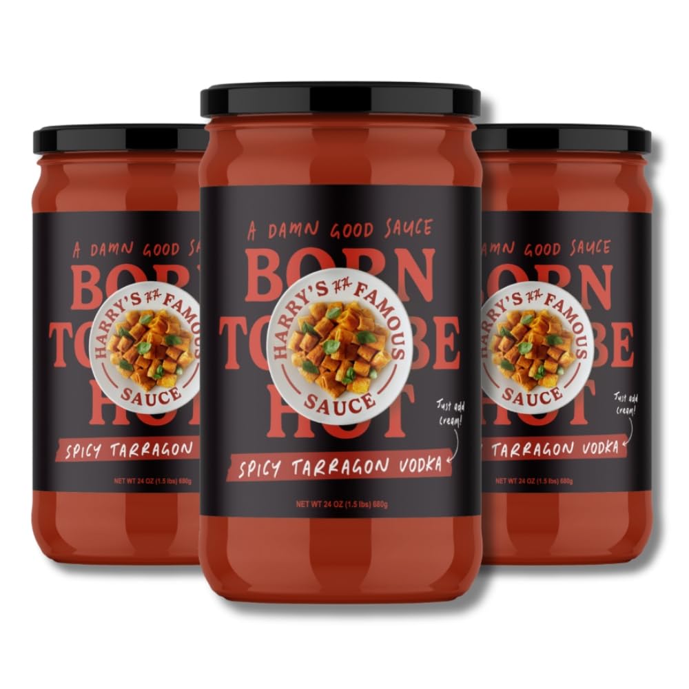 HarryS Famous Sauce Spicy Tarragon Flavor Blend  3-Pack  24Oz  Pasta Sauce  Gluten-Free  Plant-Based  Keto-Friendly  No Sugar Added  Us-Grown Tomatoes