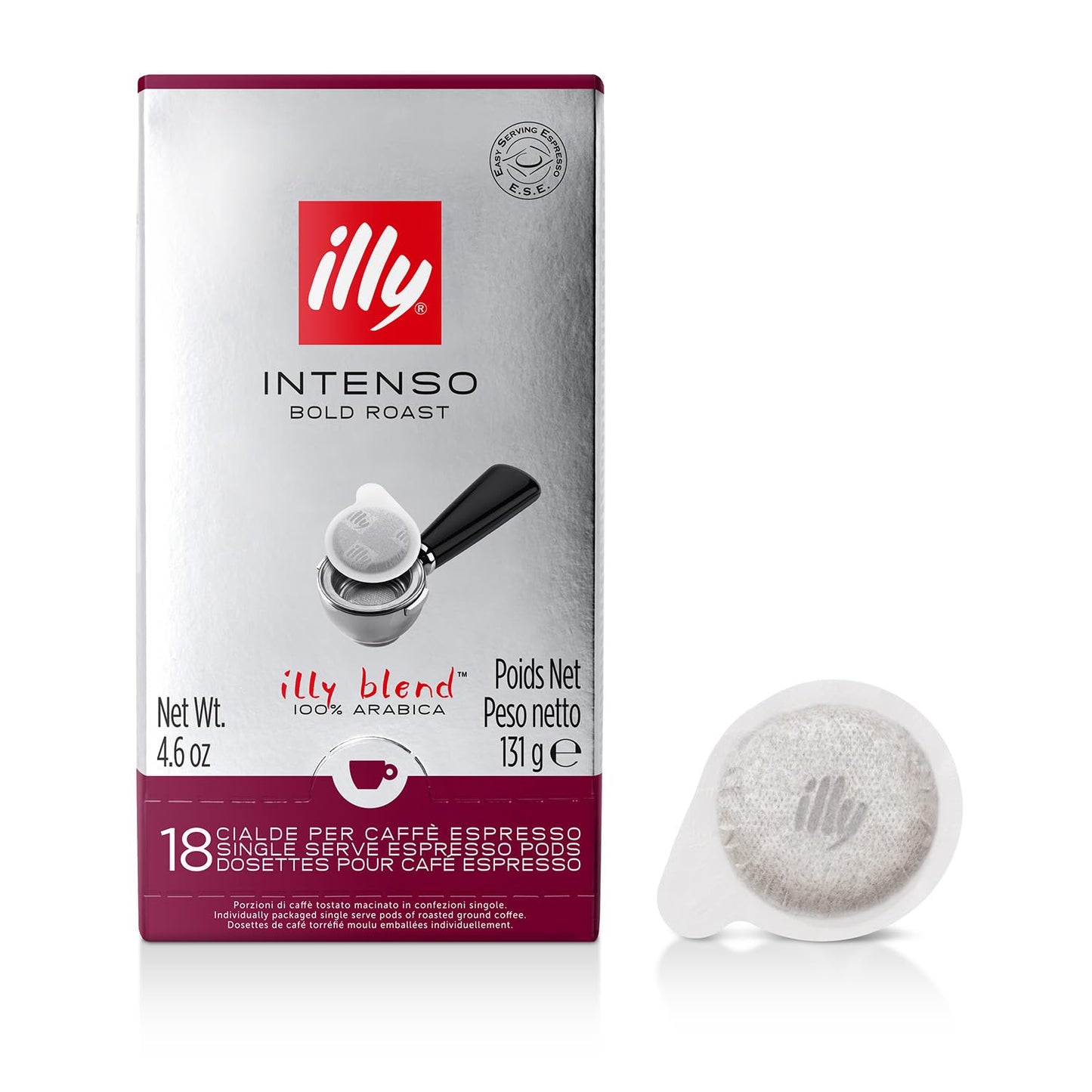 illy Dark Roast Coffee Pods for E.S.E Espresso Machines 18 Count, 4.6 oz