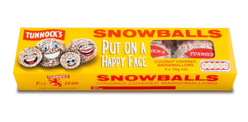 TUNNOCKS Snowballs - Coconut Covered Marshmallows 4 Pack 120g (4.2 oz)