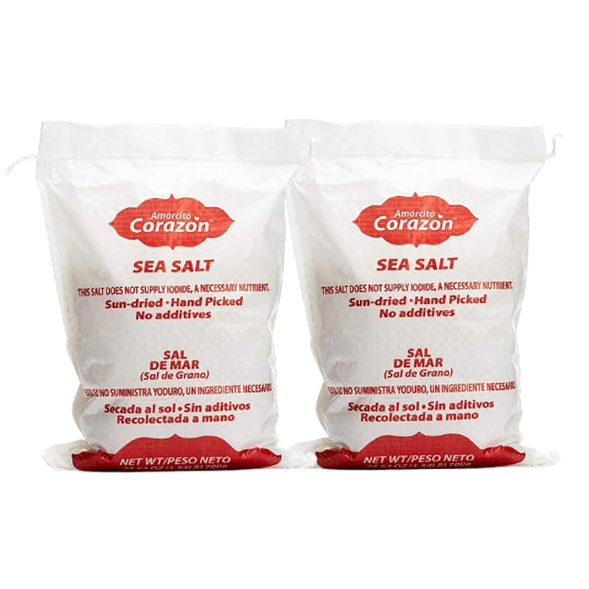 Amorcito Coraz  n - Coarse Sea Salt, Natural Salt From M  xico - 700gr (2 pack)