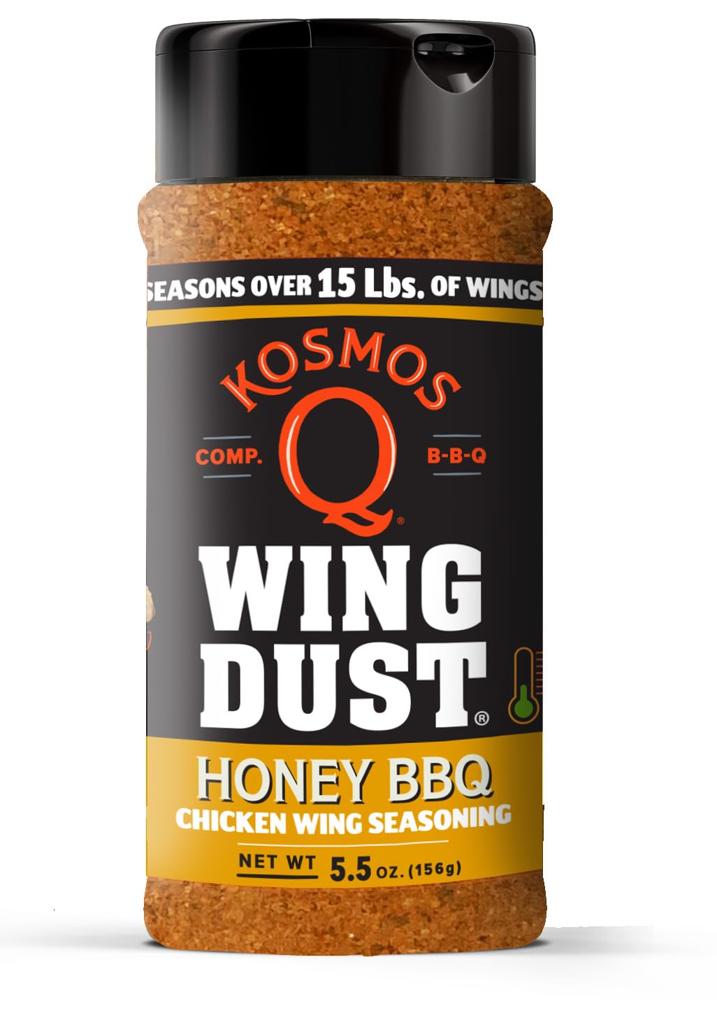 Kosmos Q Honey BBQ Wing Dust - Dry BBQ Rub for Wings & Popcorn - 6 Oz Bag