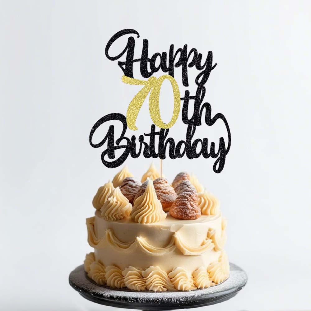 Klionjor 70Th Happy Birthday Cake Topper Happy Birthday Cake Decoration 70Th Birthday Party Decoration Gift Plugin (70)