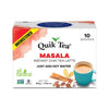 Quiktea Unsweetened Masala Chai Tea Latte - 10 Count Single Box - All Natural Preservative Free Authentic Chai