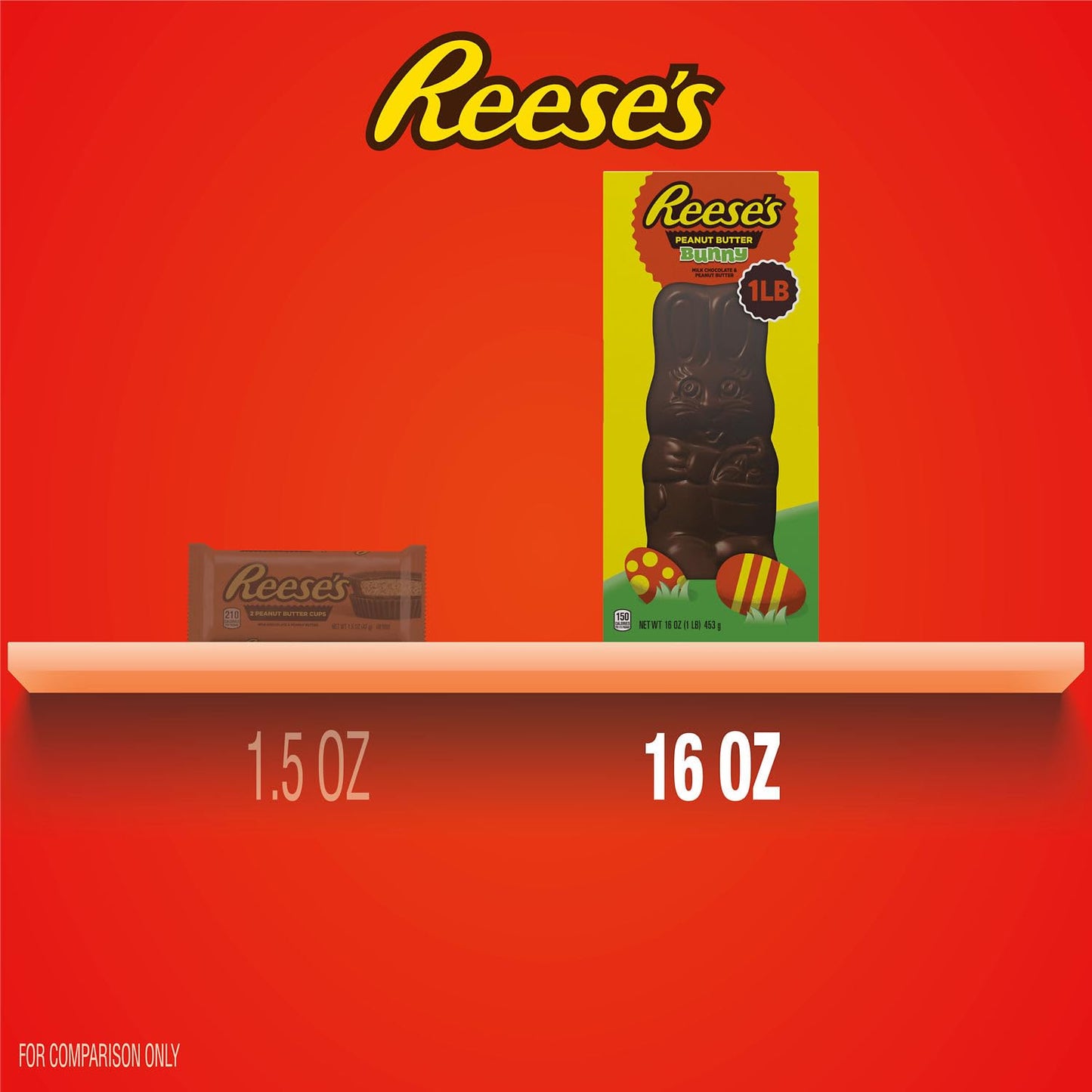 REESES BUNNY Milk Chocolate Peanut Butter, Easter Candy Gift Box, 1 lb