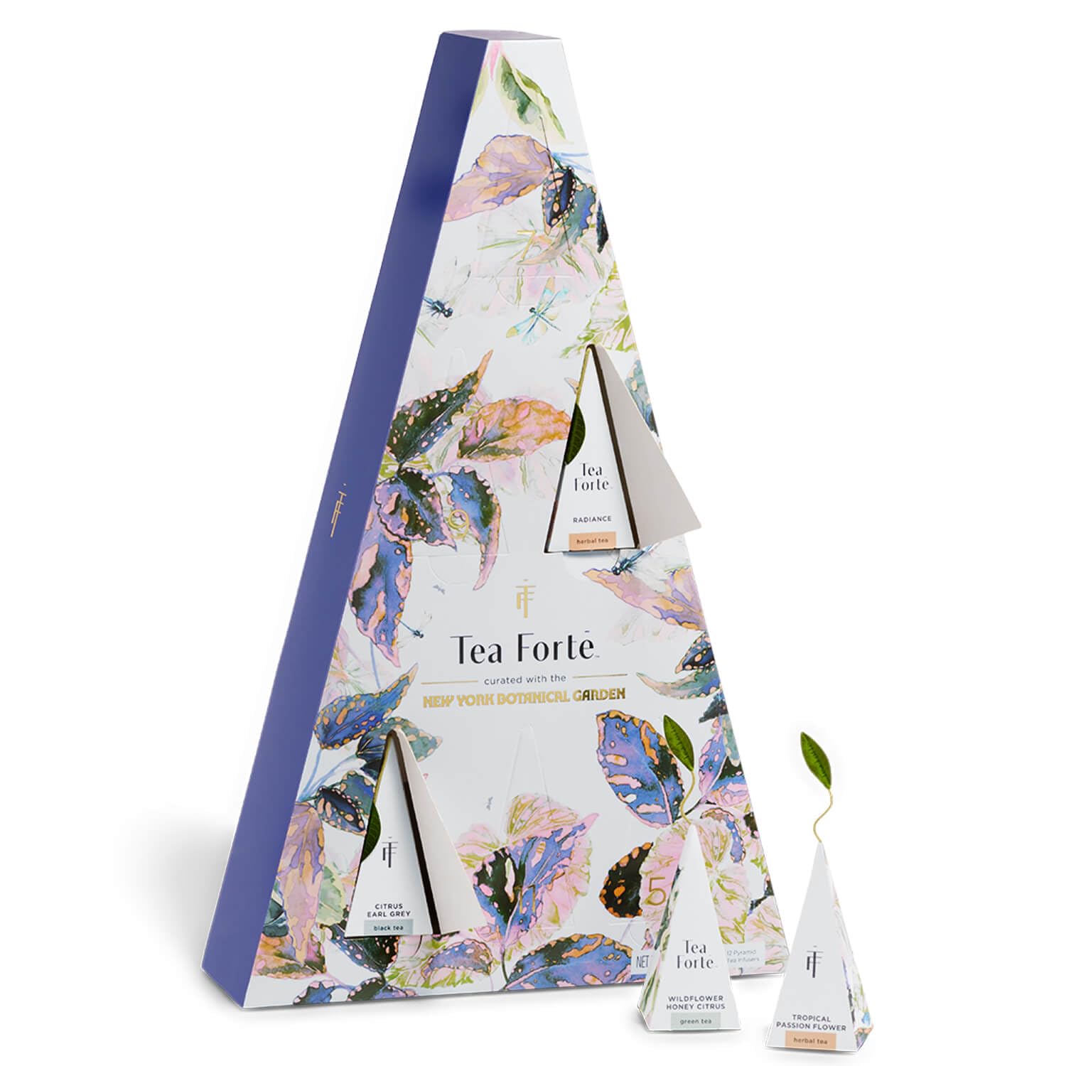 Tea Forte Demoiselle Advent Calendar Tea Gift Set of 12 Pyramid Infuser Tea Bags with Numbered Doors  Variety Pack of Assorted enhanced Loose Leaf Tea Bags