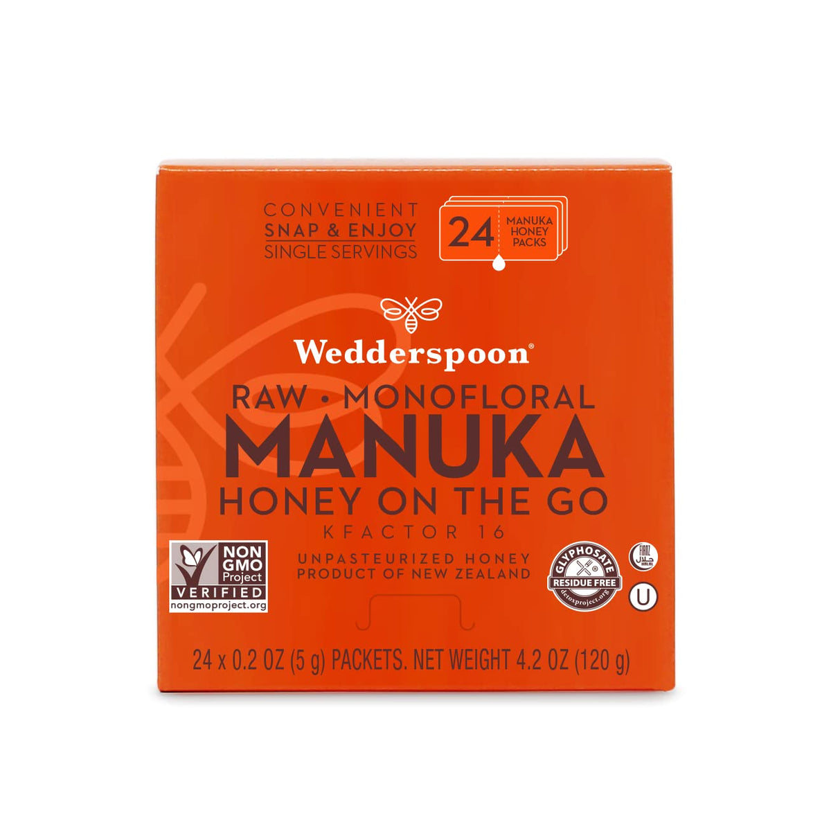 Wedderspoon Raw Premium Manuka Honey, Kfactor 16, Unpasteurized, Genuine New Zealand Honey, Traceable From Our Hives To Your Hom