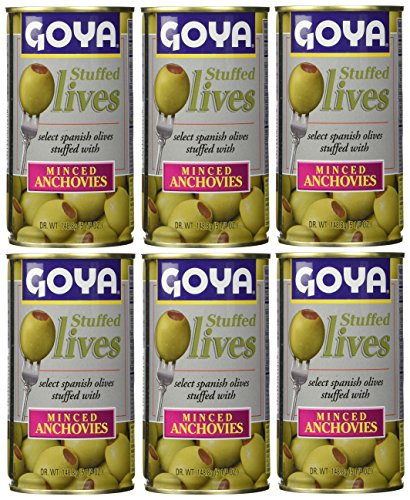 Goya Stuffed Olives Minced Anchovies 5.25 Ounce (Pack of 6)