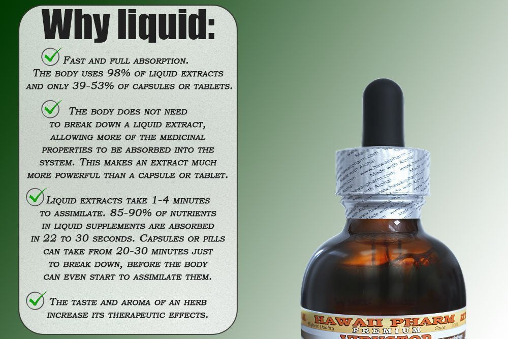 Hawaii Pharm Organic California Poppy Glycerite Herbal dietary product 4 Fl Oz Glass