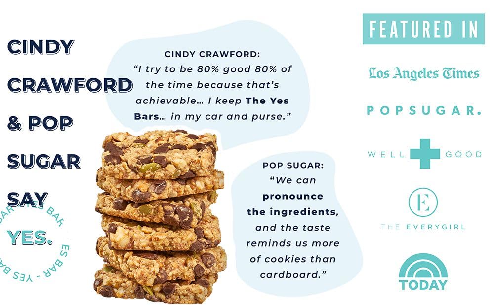 The Yes Bar Apple Cinnamon Crisp - Plant Based Protein, Decadent Snack Bar - Vegan, Paleo, Gluten Free, Dairy Free, Low Sugar, H