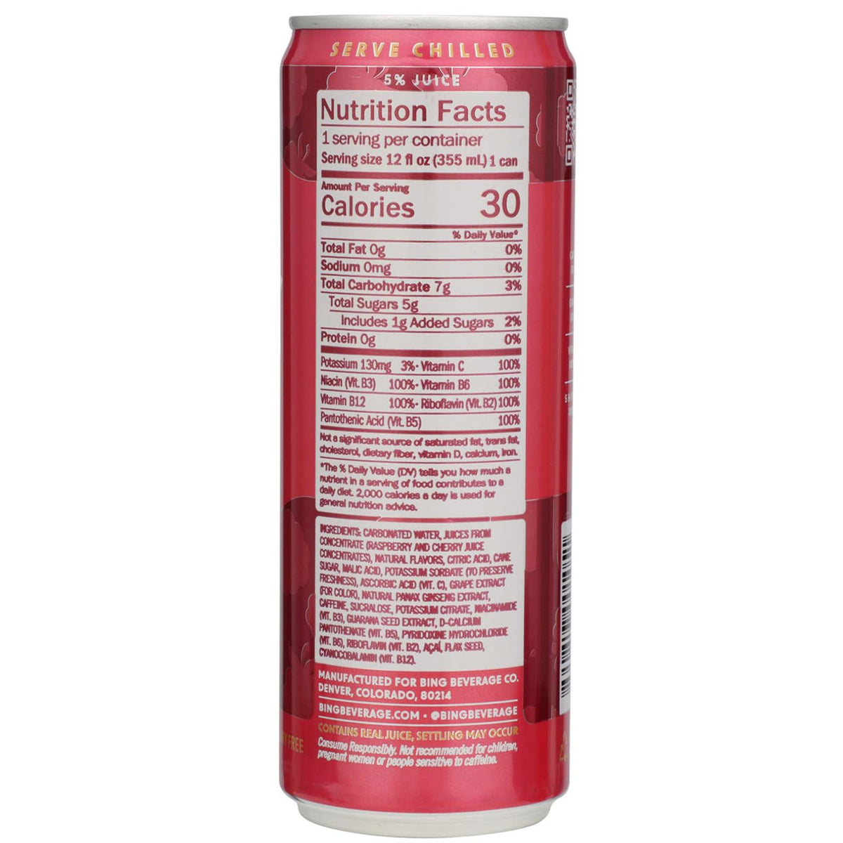 Bing Beverage Company Bing Raz, 12 Fl Oz (Pack Of 24)