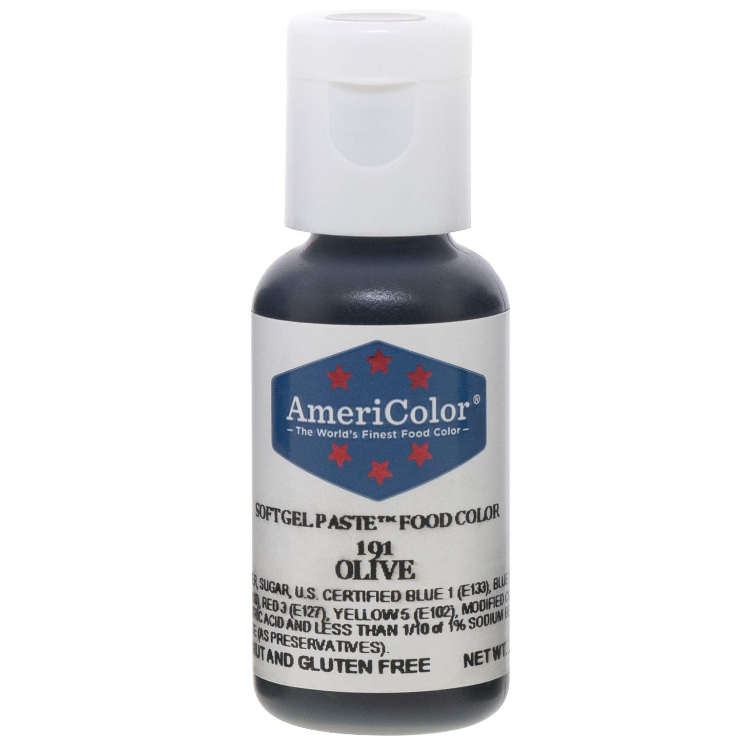 Americolor, Olive, 0.75 Ounce Bottle, Soft Gel Paste Food Color