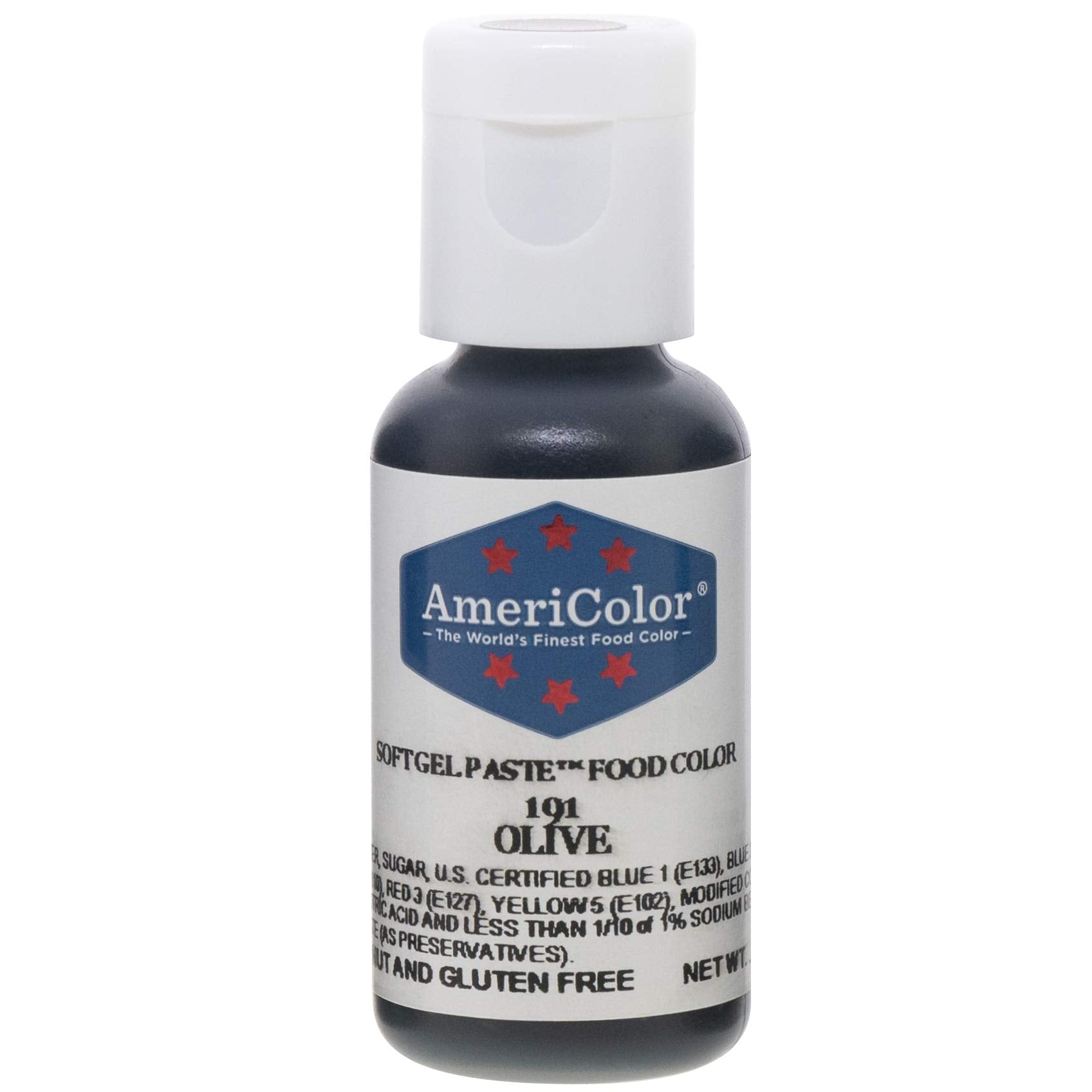 Americolor, Olive, 0.75 Ounce Bottle, Soft Gel Paste Food Color