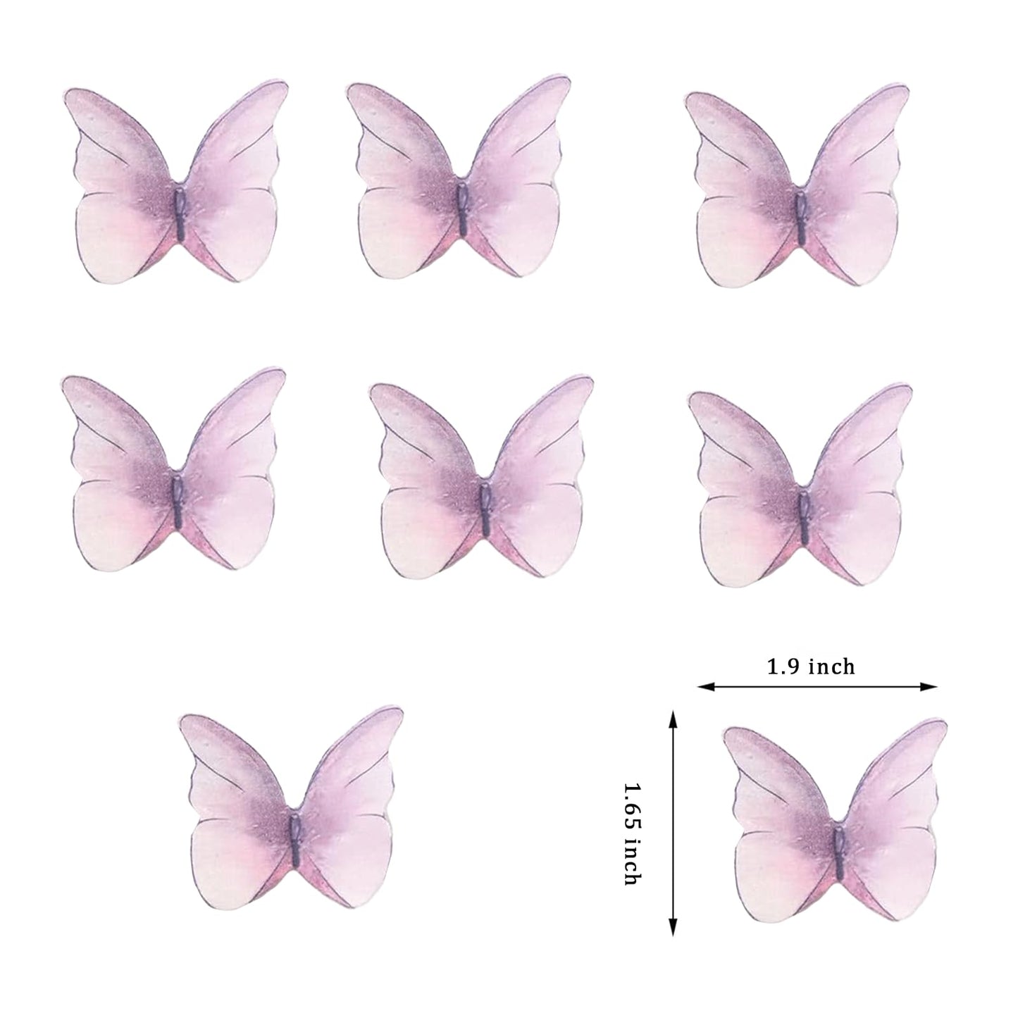 48Pcs Edible Butterflies Cake Topper Edible Butterfly Cupcake Toppers Wafer Paper Butterflies Edible Butterfly Cake Decorations