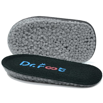 Dr. Foot'S Height Increase Insoles, Heel Cushion Inserts, Heel Lift Inserts For Leg Length Discrepancies (0.6'' Height, Black)