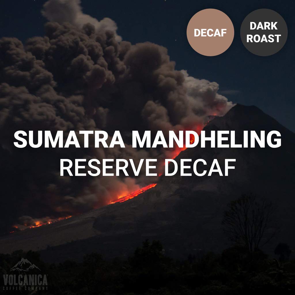 Volcanica Coffee Sumatra Mandheling Decaf Dark Roast Whole Bean 16 oz Brown