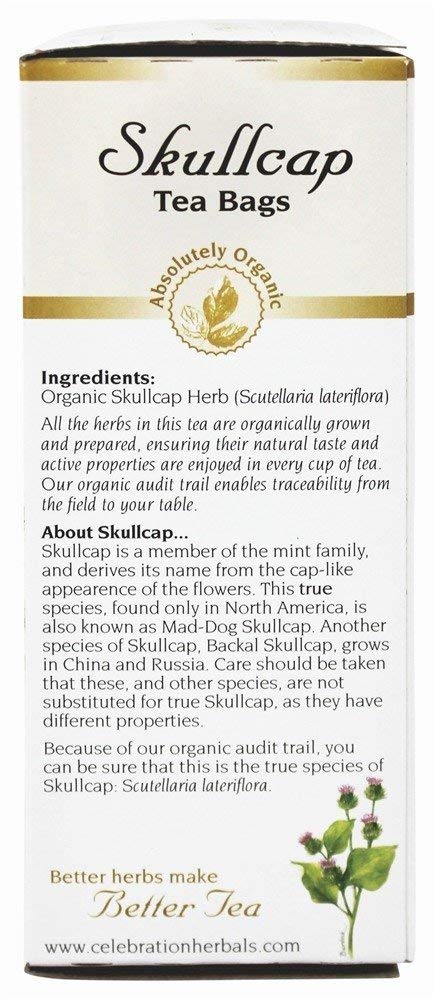 Celebration Herbals - Organic Skullcap Herb Herbal Tea - 24 Tea Bags
