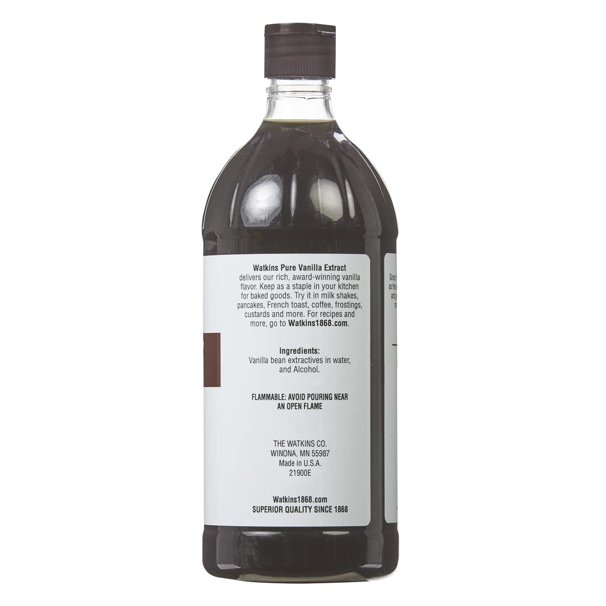 Watkins Pure Vanilla Extract with Madagascar Vanilla Beans, Non-GMO, 32 Fl Oz