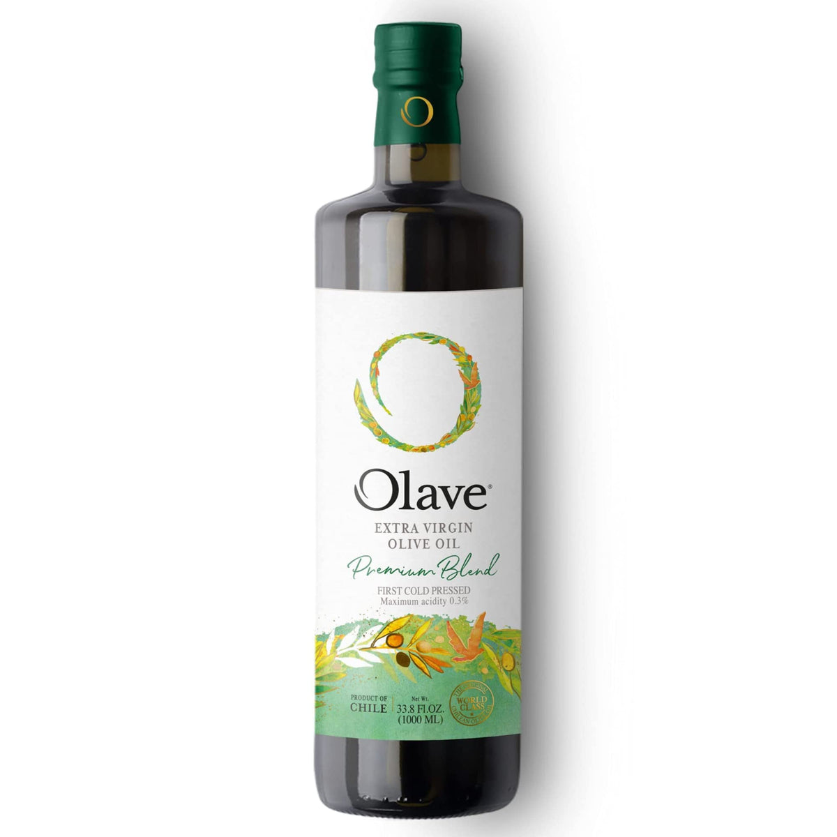 Extra Virflavor Blend Chilean Olive Oil By Olave |Top-Grade Blend - First Cold Press  33.8 Fl Oz (1000 Ml)