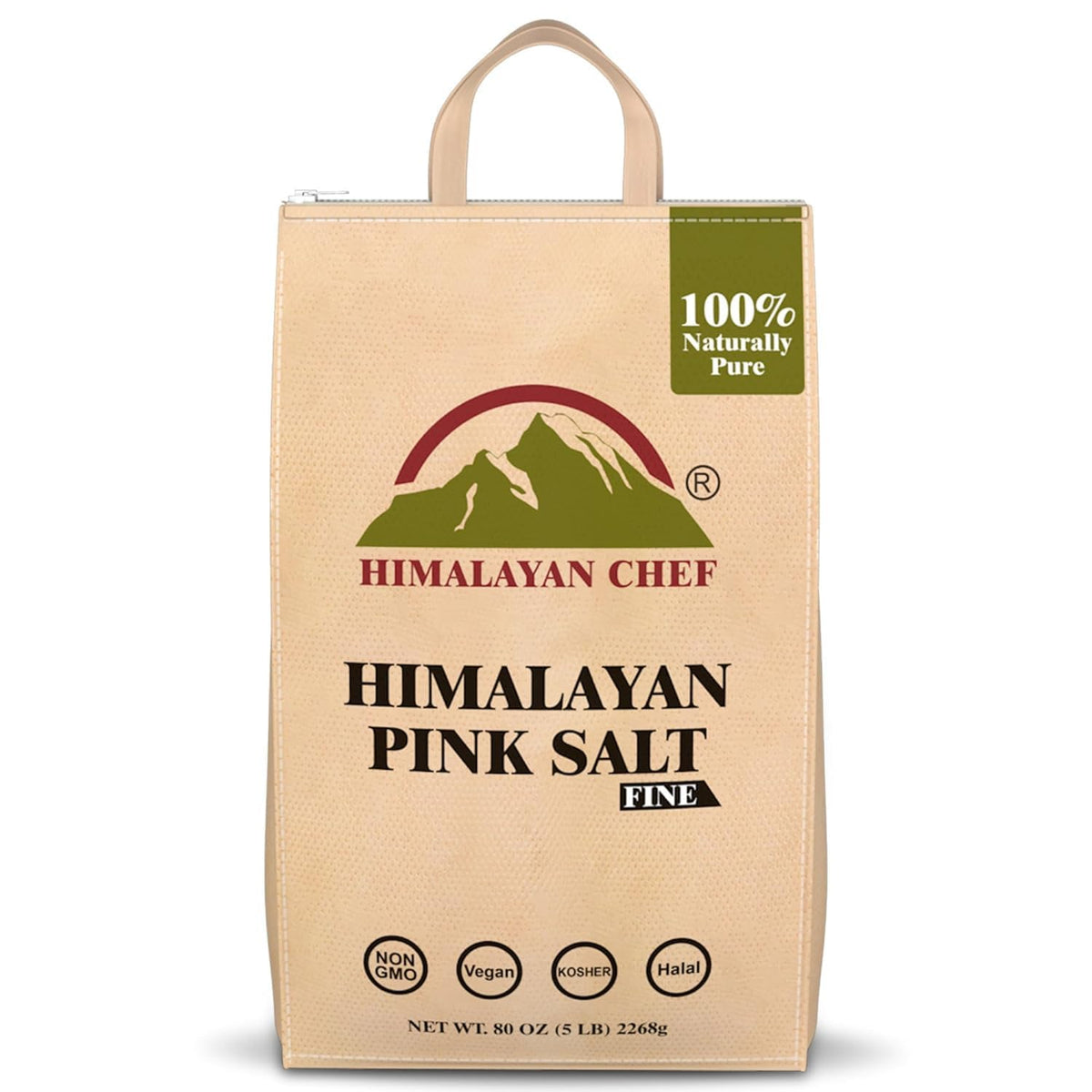 Himalayan Chef Himalayan Pink Salt, Fine Grain, 5 lbs, SLT-BAG80OZ-PSF-A