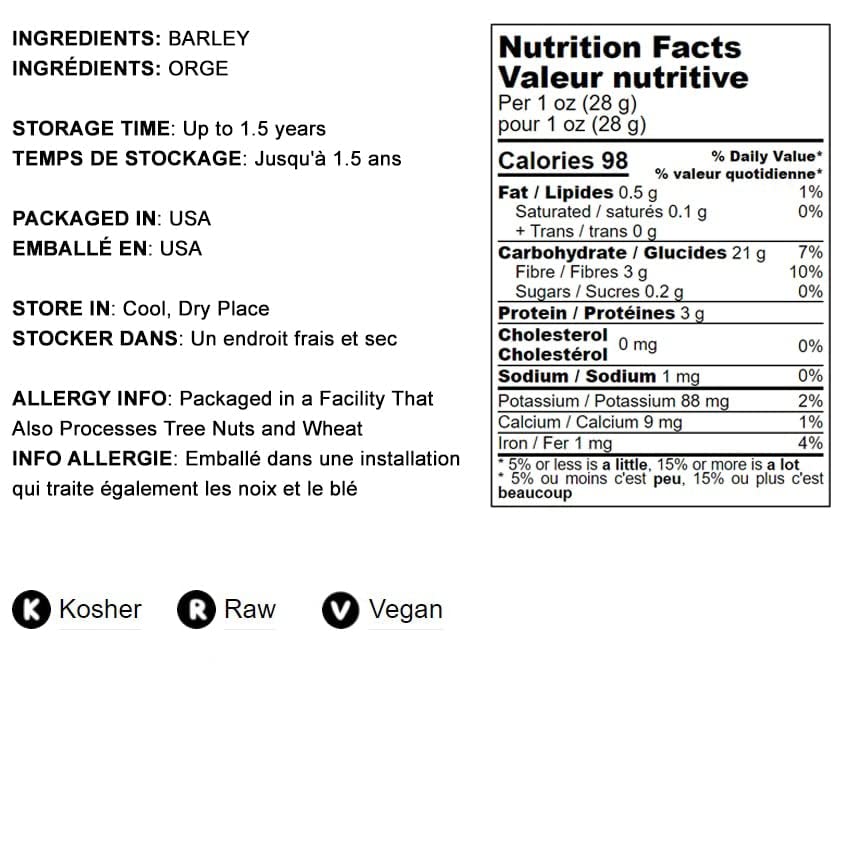 Food to Live Barley Flour, 4 Pounds - Fine Powder, Kosher, Vegan, Bulk. Rich in Fiber. Wheat Flour Alternative. Great for Baking