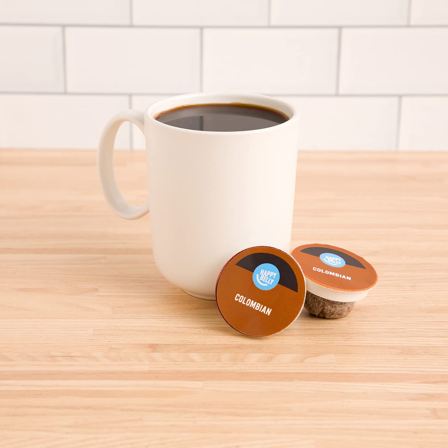 Happy Belly Colombian Coffee Pods, Medium Roast, Compatible with K-Cup Brewer, 96 Count