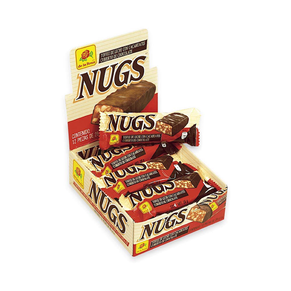 Nugs Recreo Chocolate Bar Candy with peanuts and milky caramel (Original Nugs)