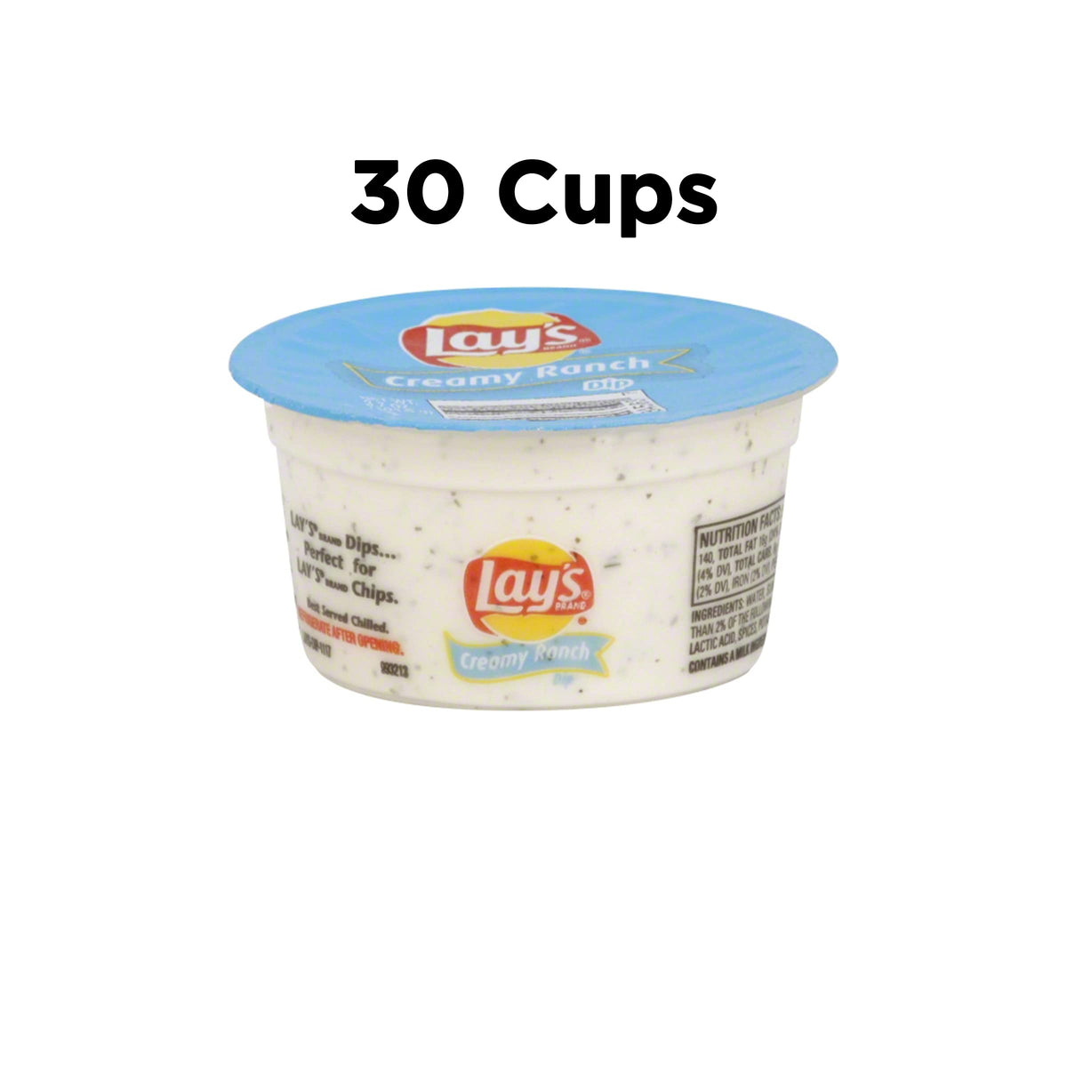 Lays Dip Cups, Creamy Ranch, 3.7 Ounce (Pack of 30)