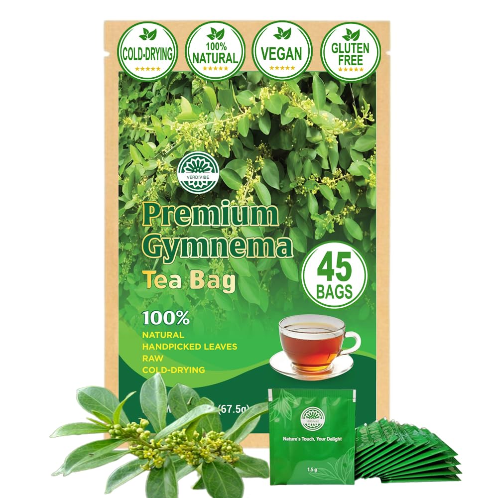 Gymnema Tea Bags For Diaplayics - Cold-Dried For Maximum Freshness And Nutrient Retention - 45 Gurmar Tea Bags (45  Gymnema Sylvestre)