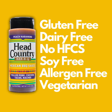 Head Country Bar-B-Q Peach Habanero Mexican Bbq Sauce | Perfect For Pulled Pork, Chicken, Tacos And Nachos | Gluten-Free | 15 Oz