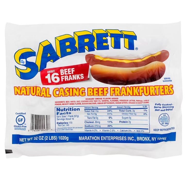 Sabrett Natural-Casing Beef Frankfurters  16 Ct.