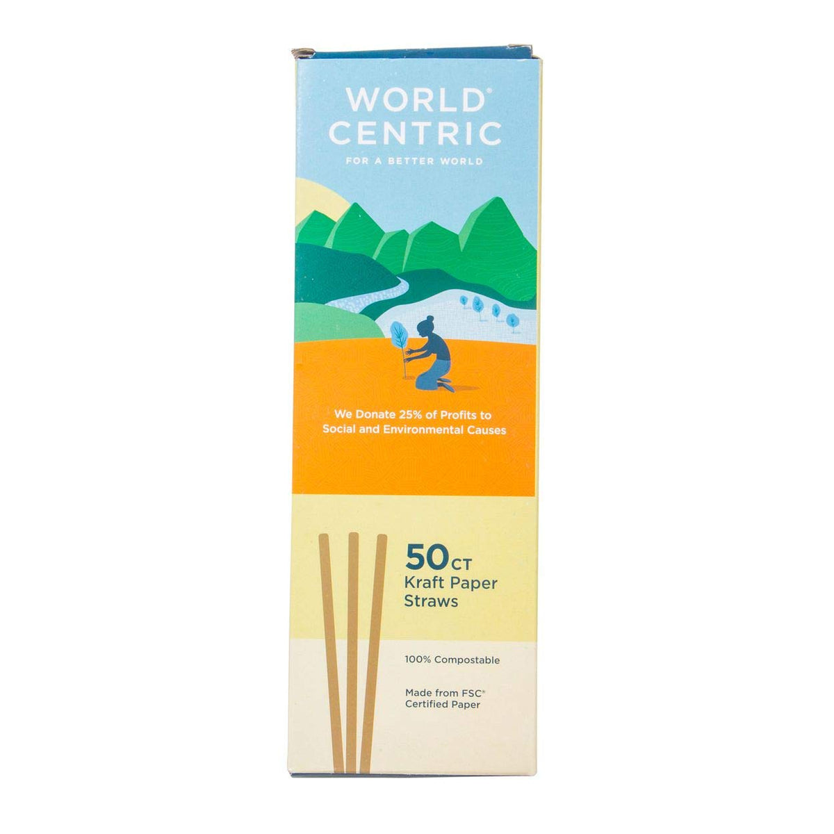 World Centric - Straws 8in Compst Kft Pepper - Case of 24 - 50 CT(D0102H79WSU.)