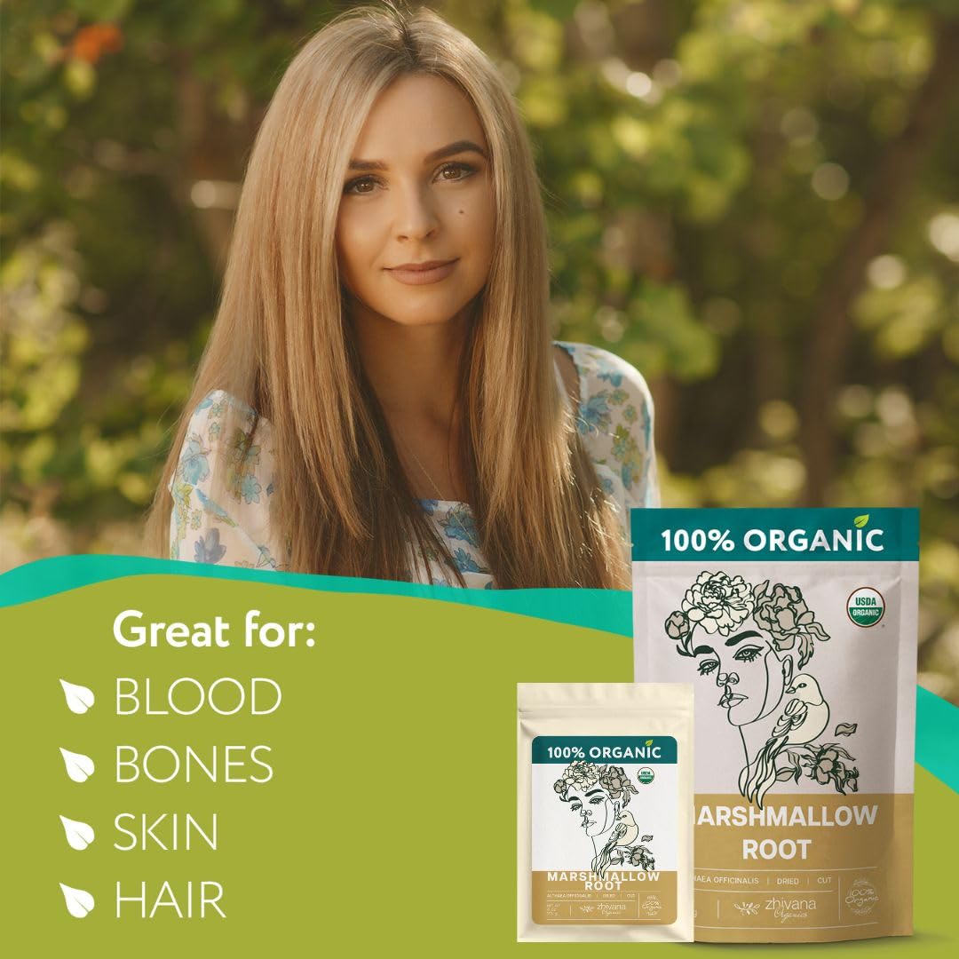 Marshmallow Root Tea (Althea Officinalis) - Organic Marshmallow Root - 4oz
