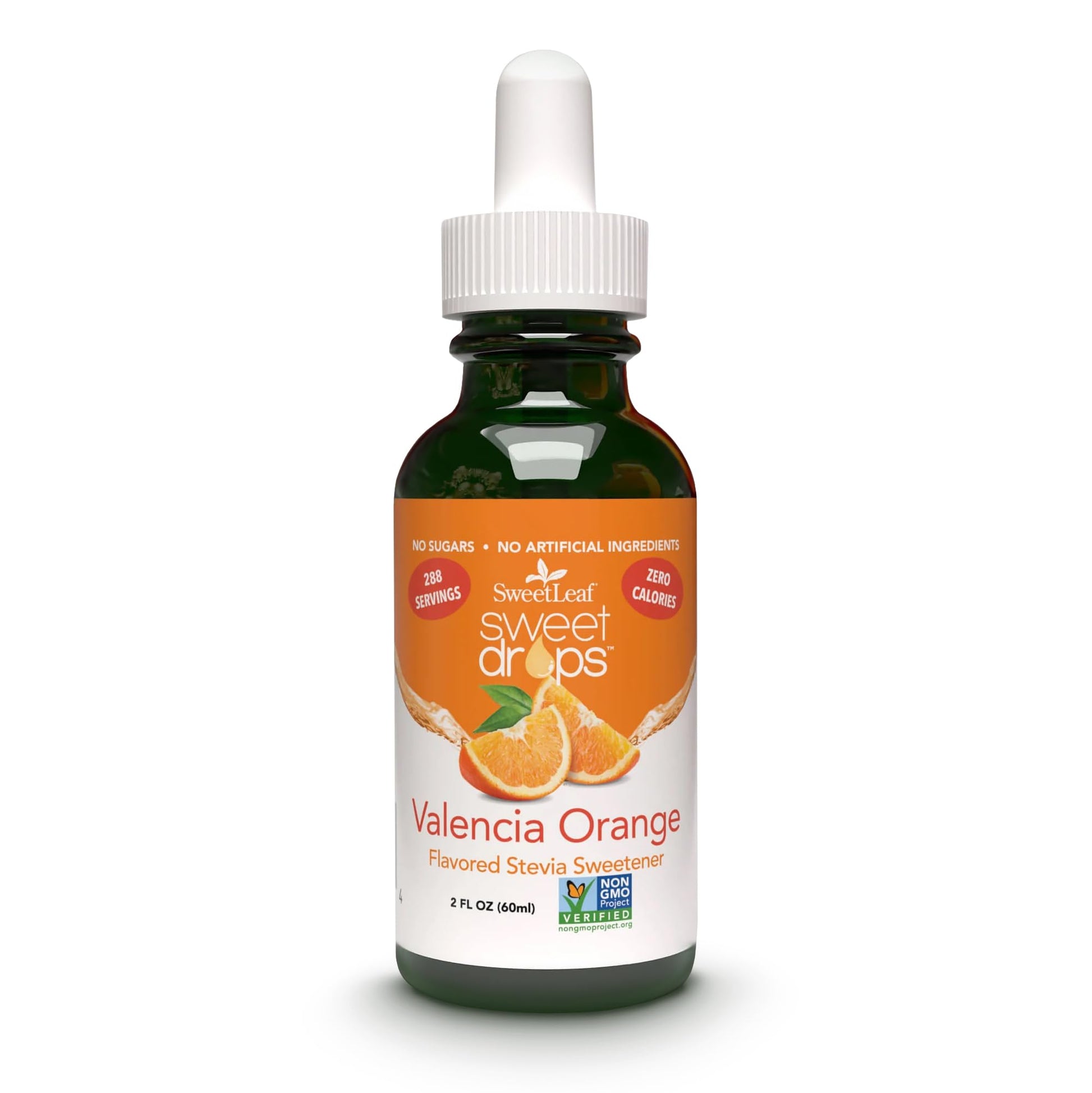 Sweet Drops Liquid Stevia Sweetener, Valencia Orange, Zero Calories, Non-GMO, Gluten-Free, 2 Fl Oz (Pack of 2)