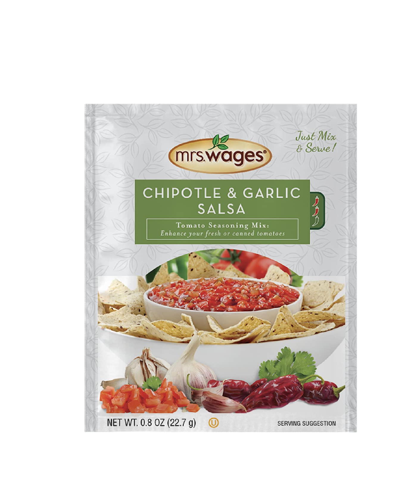 Mrs. Wages Chipotle and Garlic Salsa Seasoning Mix | Quick and Easy | Flavorful Salsa Seasoning | Variety of Uses | Fresh Flavor