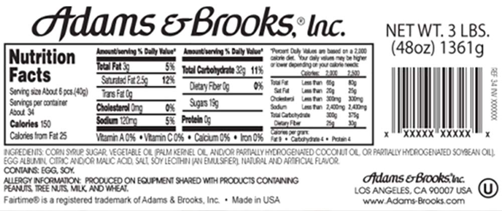 Adams & Brooks Fairtime Taffy - Americana Red, White, and Blue Candy for Candy Buffets, Strawberry, Vanilla, and Blue Raspberry