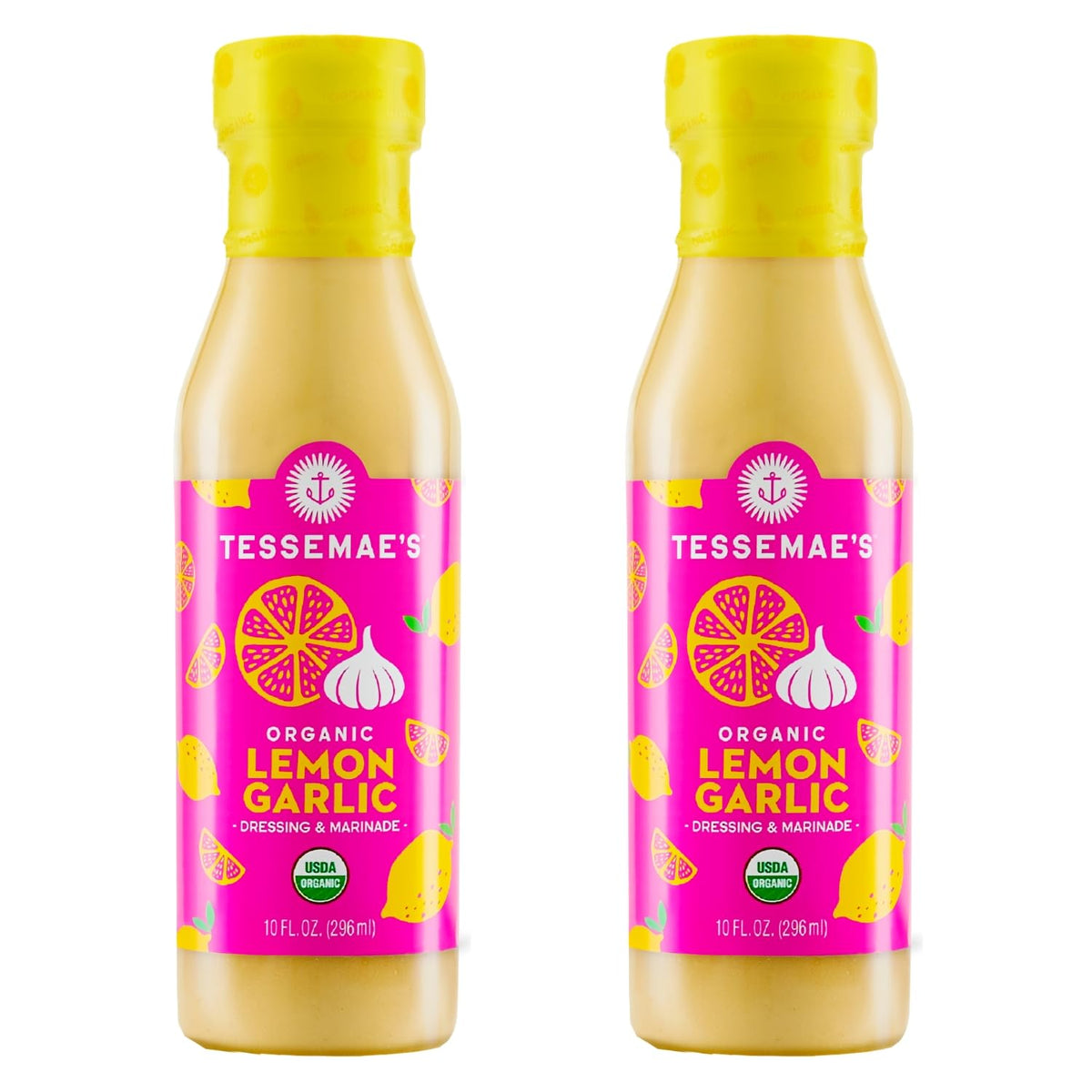 Tessemae's All Natural Salad Dressing 2-Pack (Organic Lemon Garlic)