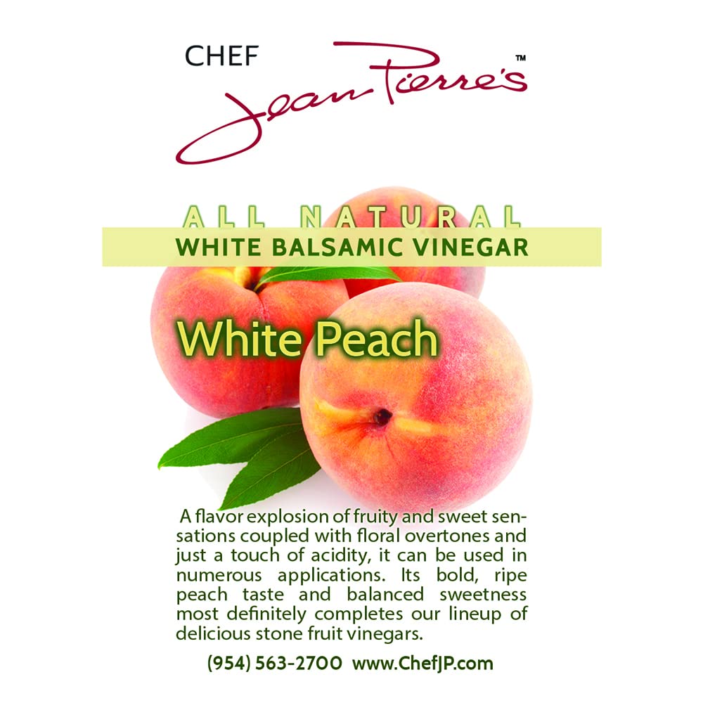 Chef Jean Pierre'S Italian Balsamic Vinegar - 375Ml (12.5Oz) Rich Peach Flavor, 12-Year Traditional Barrel Aged - Ideal For Enha