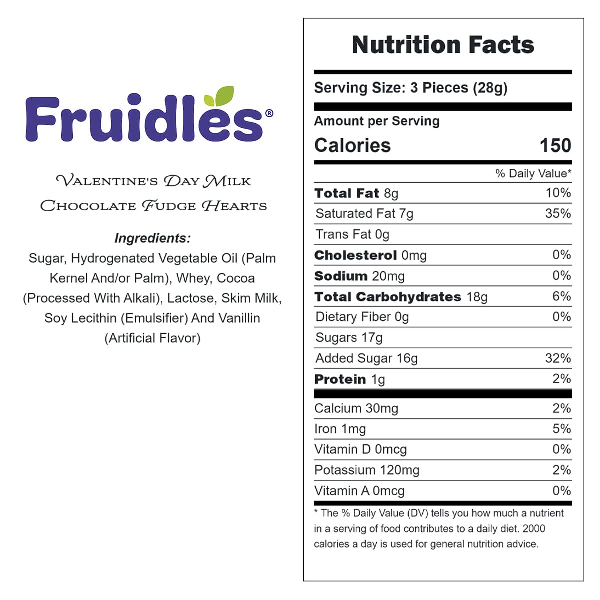 Fruidles Valentines Fudge Hearts, Holiday  , Individually Wrapped Foils, Kosher Certified Dairy (Half-Pound)