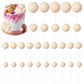 Goensjt 30 PCS Cake Topper Set, Metal Ball Picks for Birthday, Baby Shower, Wedding, Khaki Color