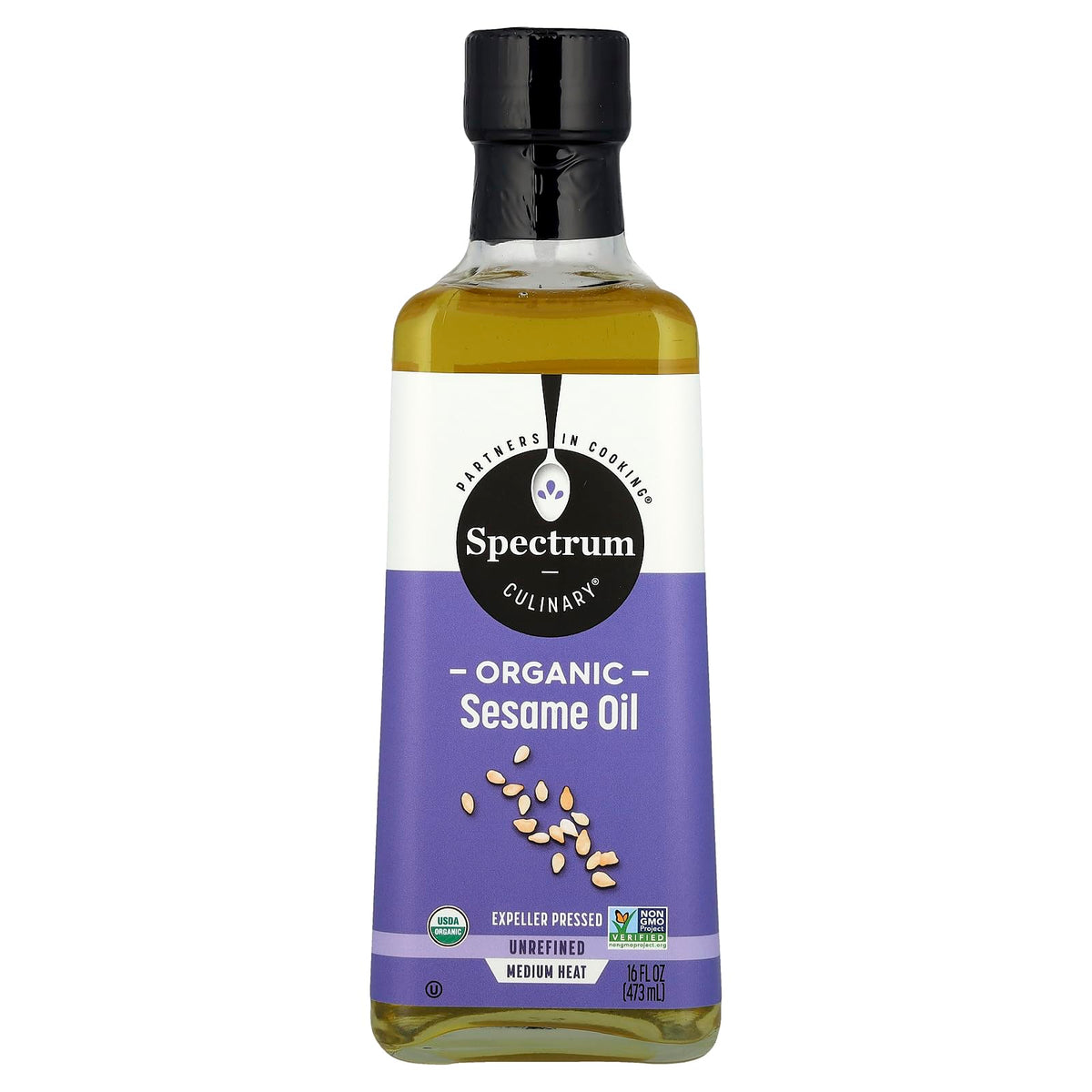 Spectrum Naturals, Oil Sesame Unrefined, 16 Fl Oz